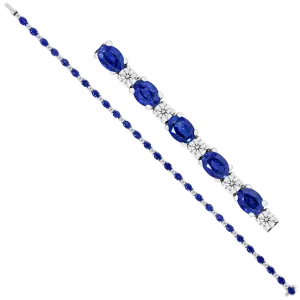 0.81CT DIAMOND 6.21CT SAPPHIRE BRACELET