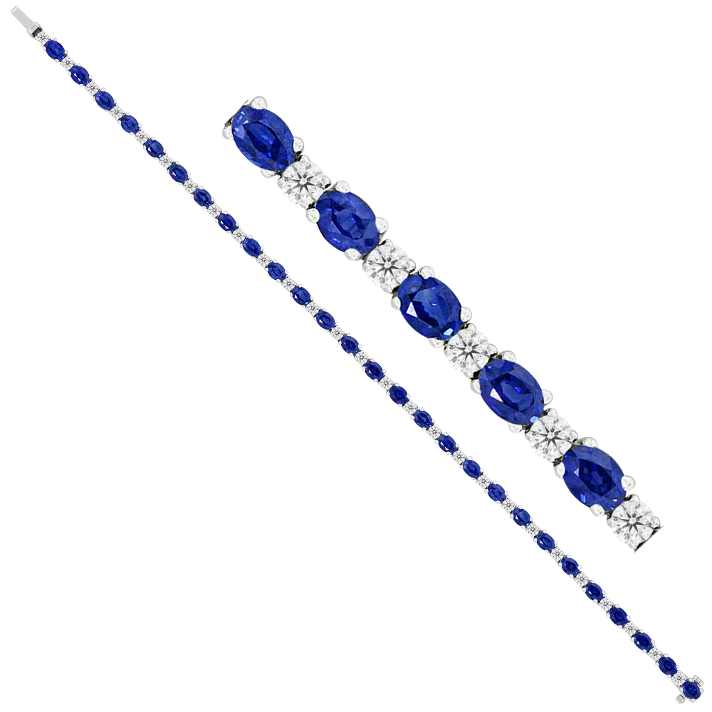 0.81CT DIAMOND 6.21CT SAPPHIRE BRACELET