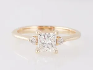 1.00CT Princess cut Esdomera Moissanite pave ring, Unique Love Ring, 14k White Gold Ring, Diamond wedding ring, bridal jewelry gifts
