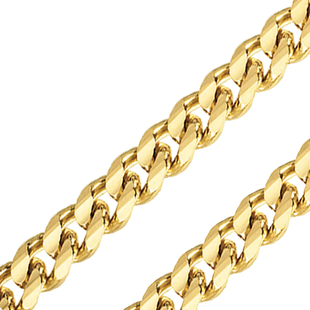 10K Yellow 3.00mm-12.50mm Curb CUBAN Bracelets