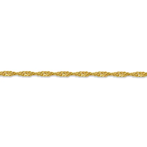 10K Yellow Gold (1.7mm) Singapore Bracelet 7.5"