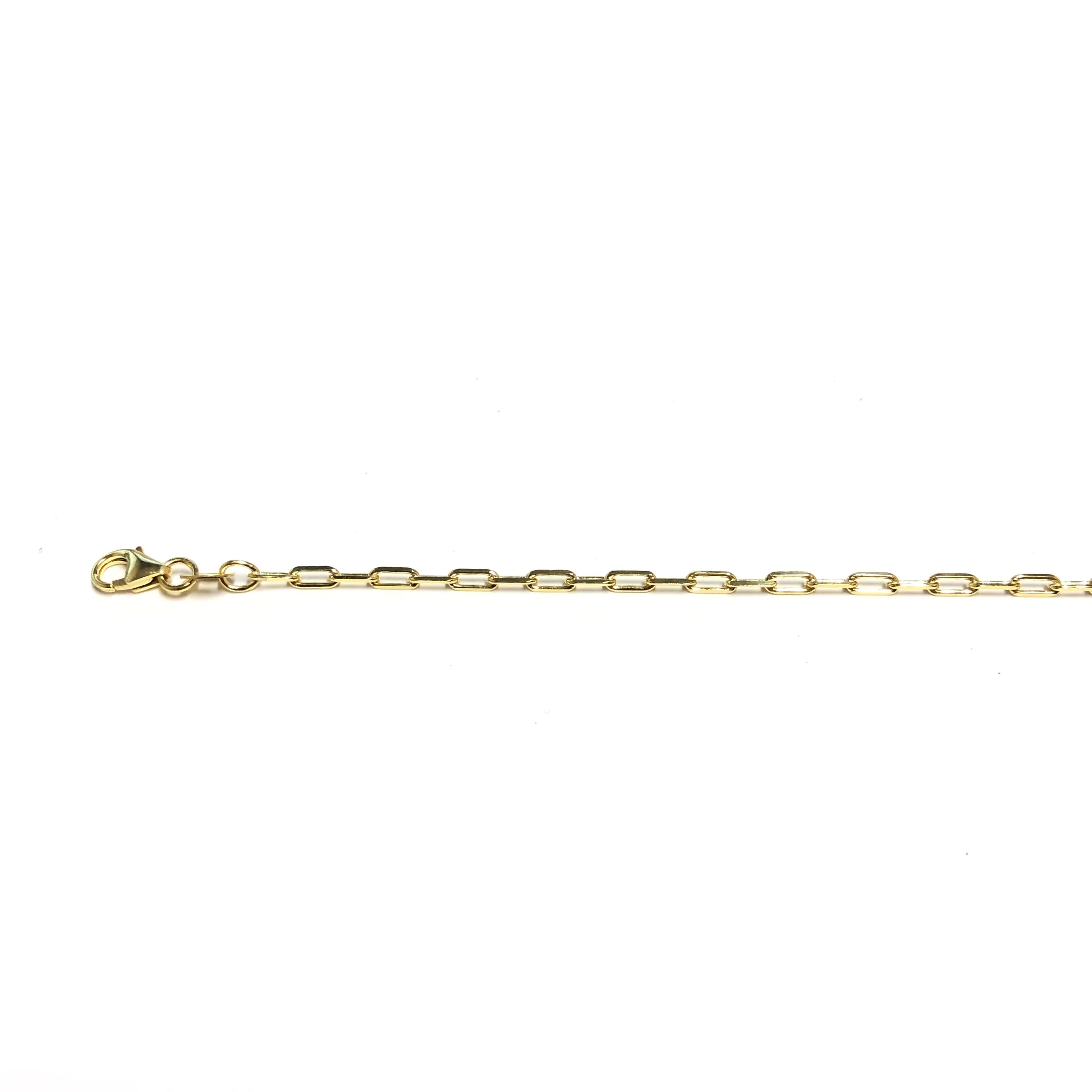 10K Yellow Gold (1.9mm) Paperclip Bracelet 7.5"