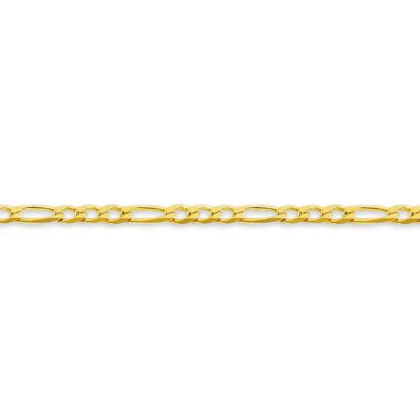 10K Yellow Gold (3mm) Figaro Bracelet 7.5"