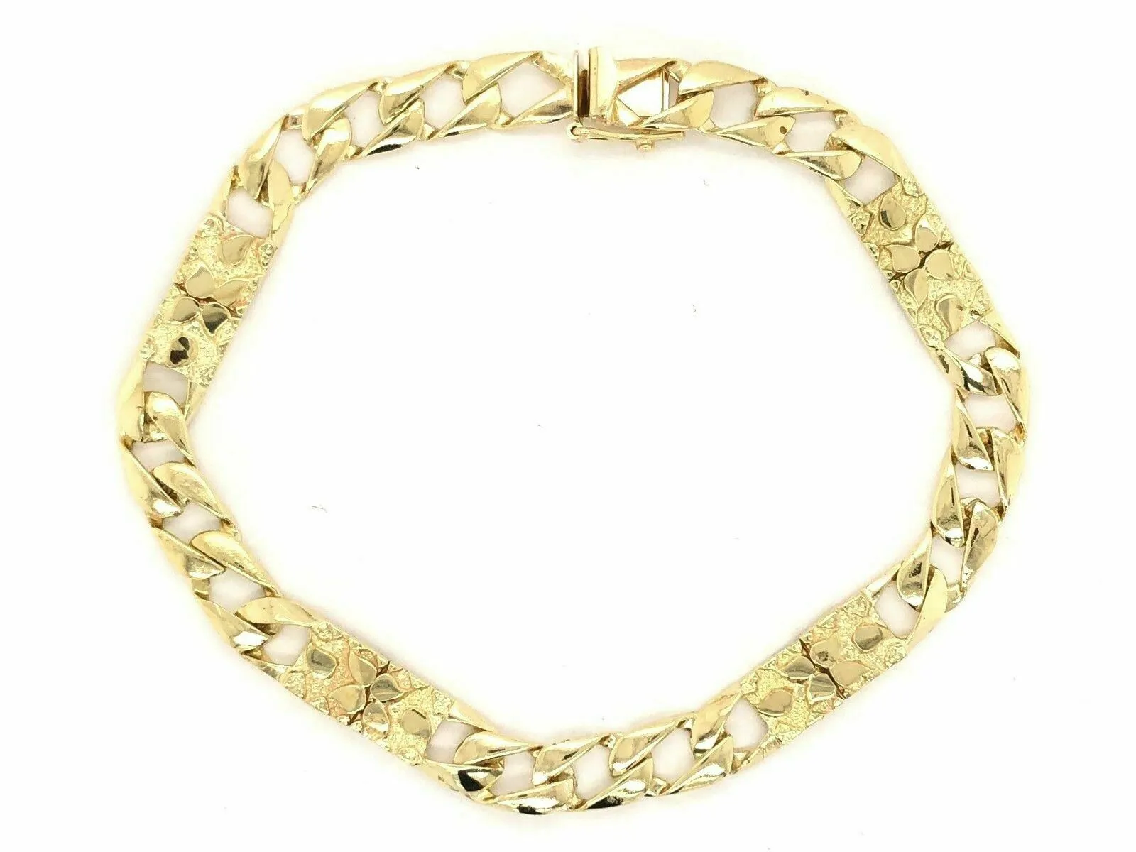 10k Yellow Gold Cuban Nugget Bracelet 8" 6.5mm 11.5 grams