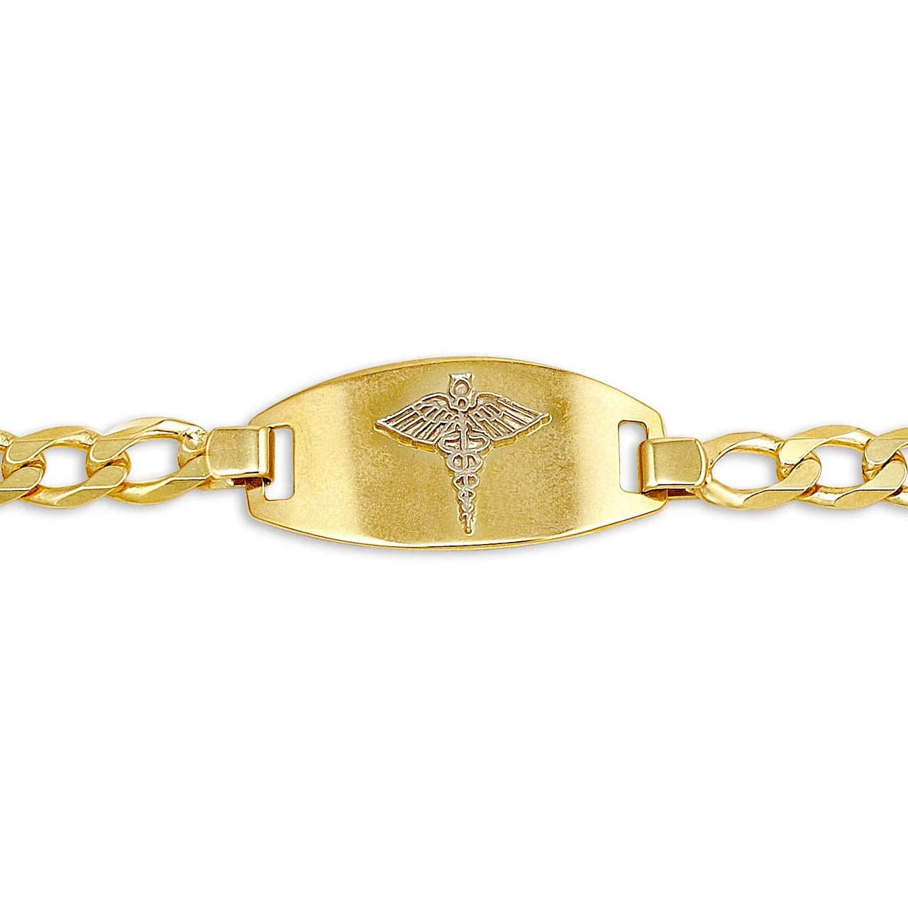 10K Yellow Gold Medical ID Mens (5mm) Curb Link Bracelet