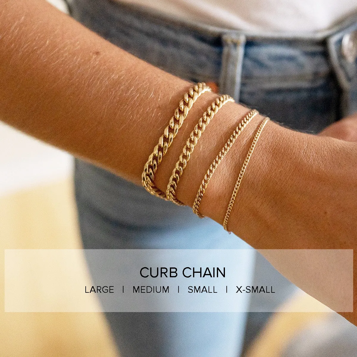 14k Emerald Cut Diamond Medium Curb Chain Bracelet