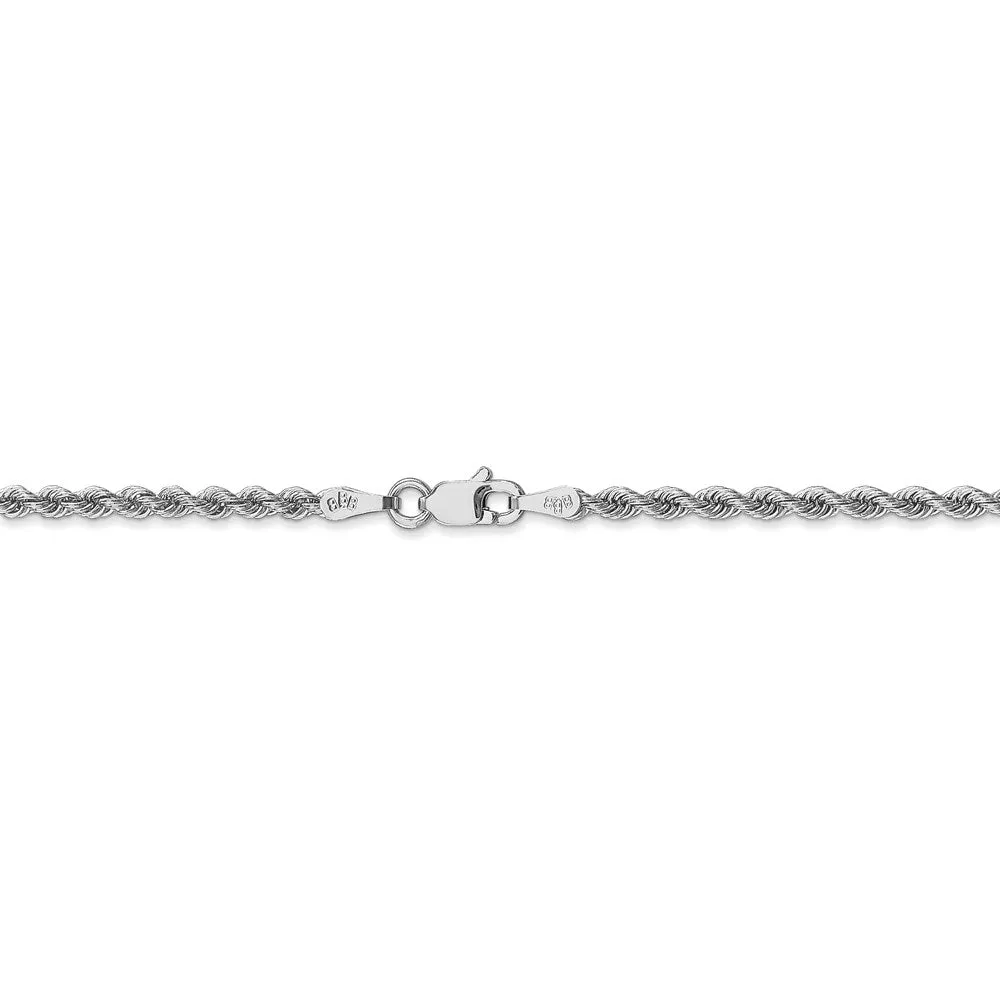14k White Gold 2.5mm Regular Rope Chain