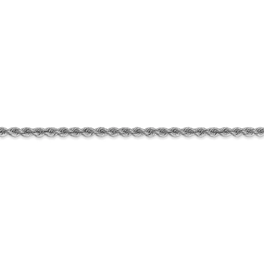 14k White Gold 2.5mm Regular Rope Chain
