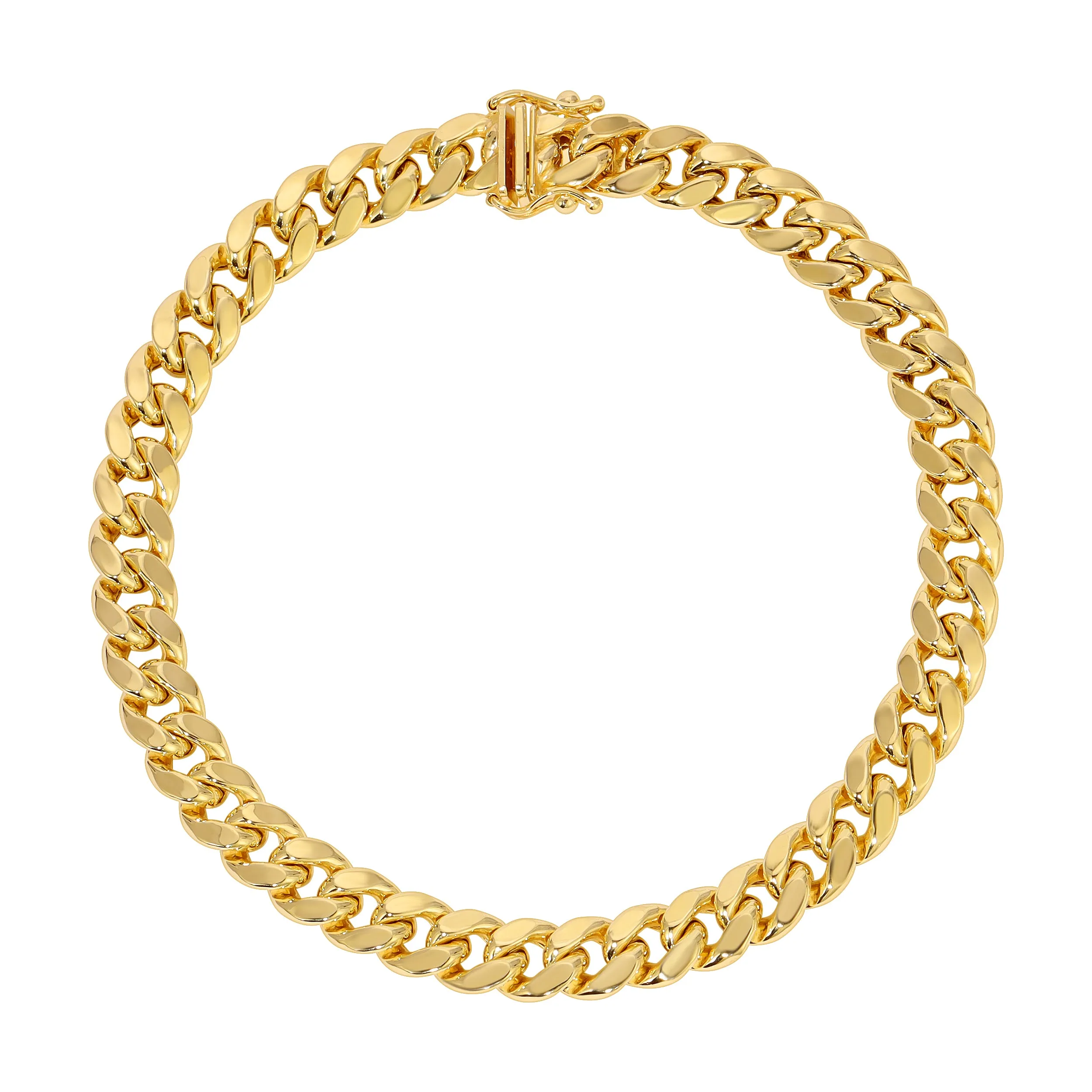 14K Yellow 4.00mm-9.50mm Hollow MIAMI CUBAN Bracelets