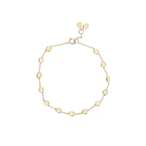 14K Yellow Gold 2.04 Carat Opal Bezel Station Bracelet