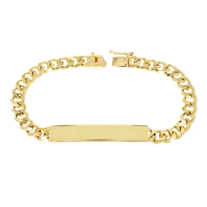14k Yellow Gold Cuban ID Bracelet Engraveable 8" 7.9mm 25.2 grams