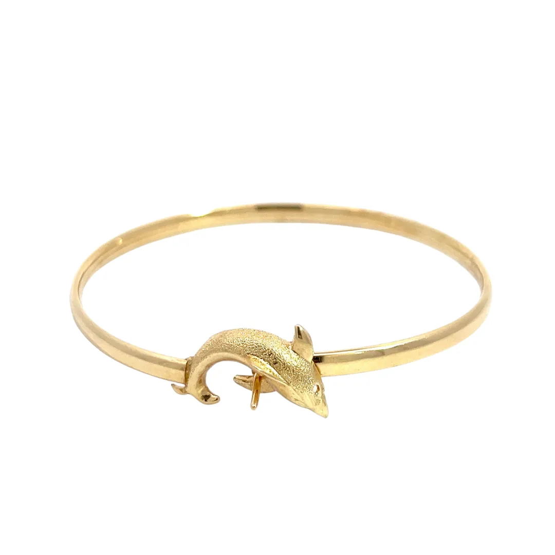 14K Yellow Gold Dolphin Cuff