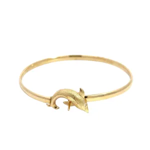 14K Yellow Gold Dolphin Cuff