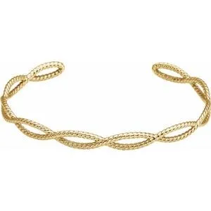 14K Yellow Rope Cuff Bracelet
