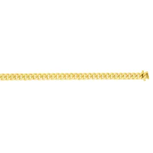 14kt Gold 8.75 inches Yellow Finish 9.2mm Polished New Miami Cuban Bracelet with Box Clasp