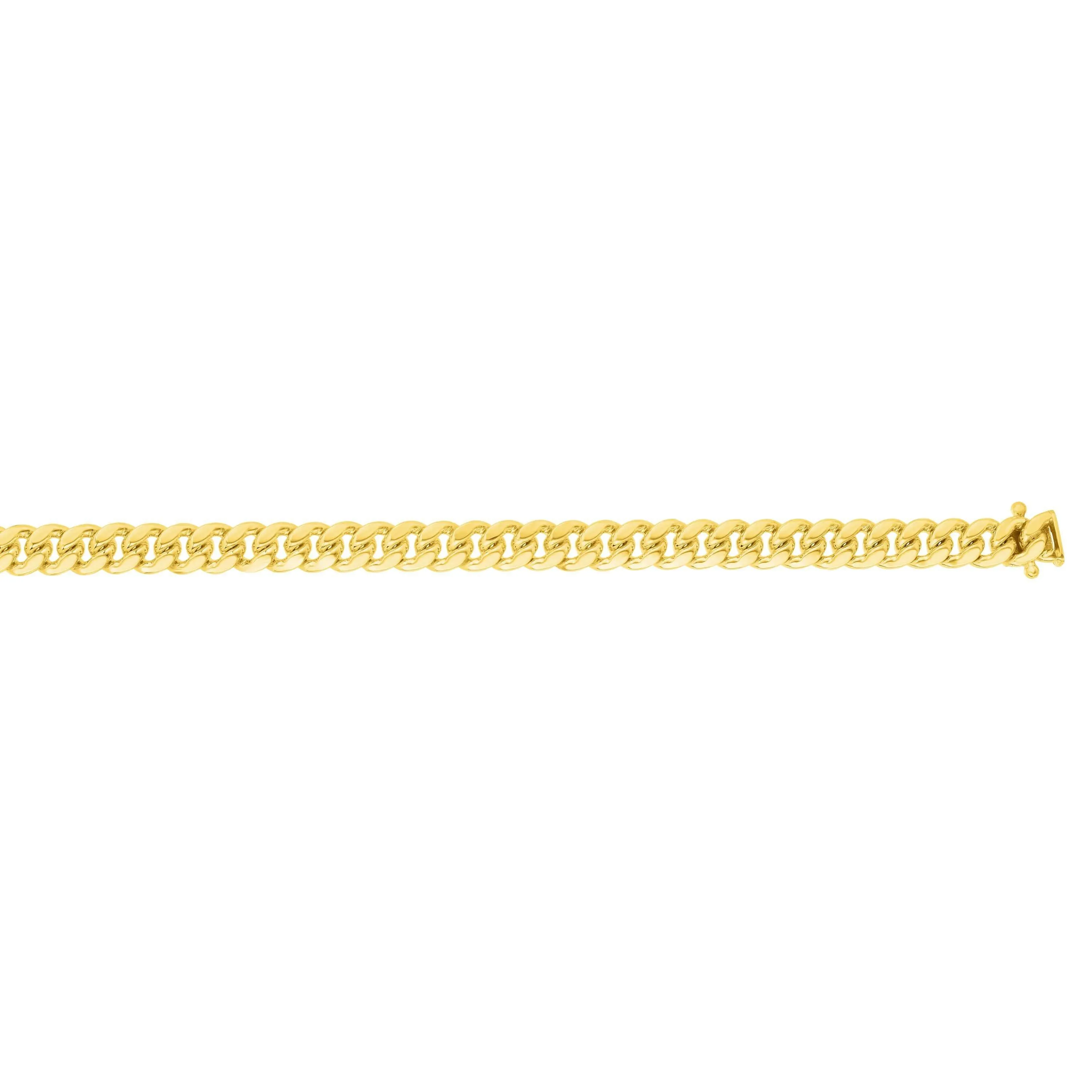 14kt Gold 8.75 inches Yellow Finish 9.2mm Polished New Miami Cuban Bracelet with Box Clasp