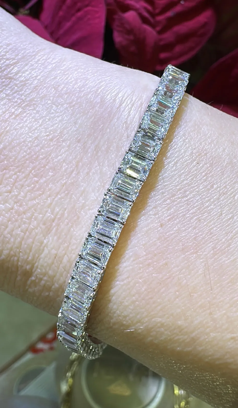 15.41carat Lab Diamond Emerald-cut Statement Tennis Bracelet
