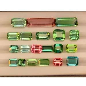 18 carats Cushion Emerald cut Seafoam Tourmaline deal | Pink Tourmaline