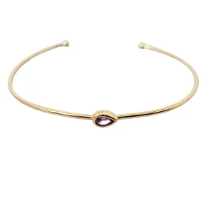 18ct Gold Plated Amethyst February Birthstone Bangle