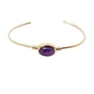 18ct Gold Plated Purple Amethyst Bangle