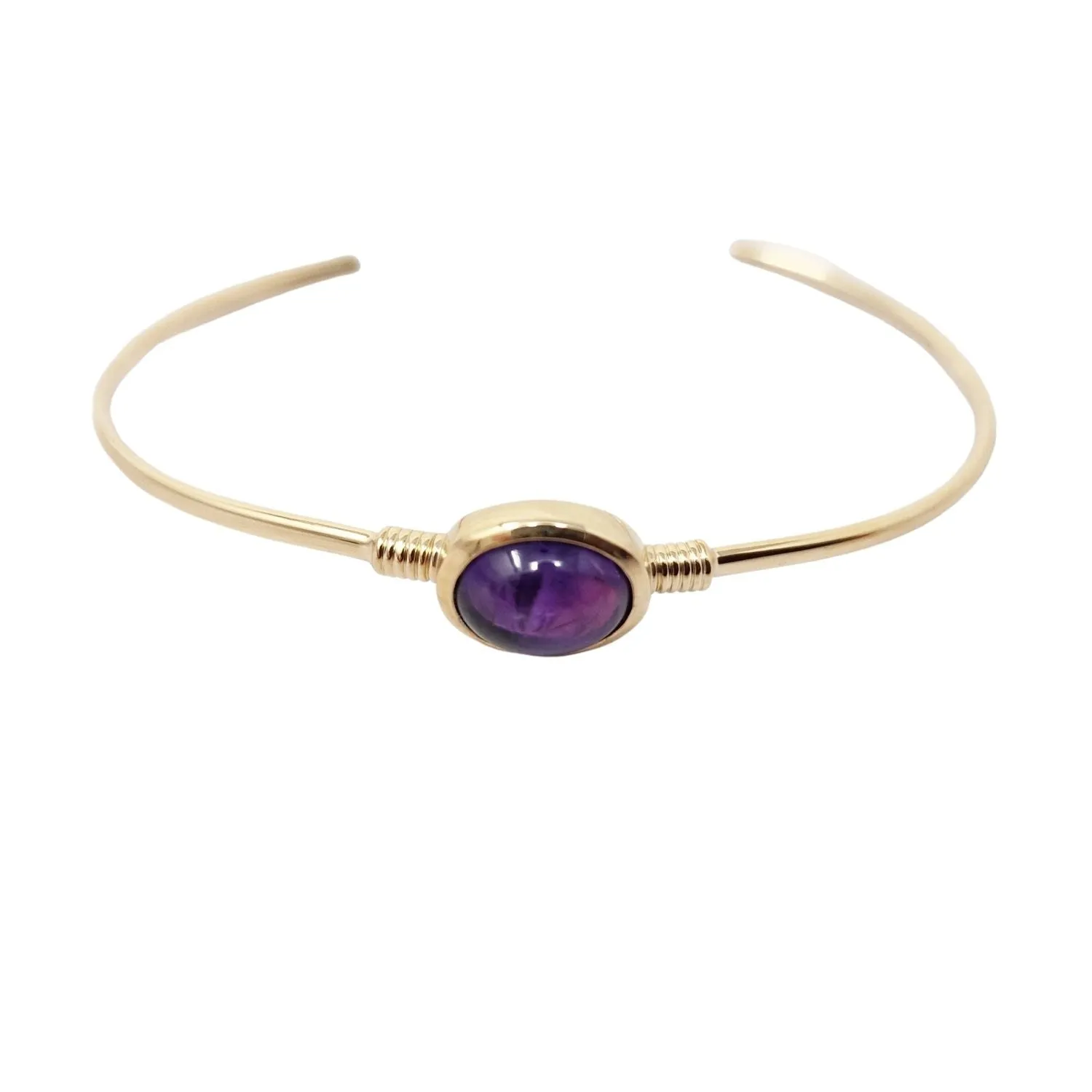 18ct Gold Plated Purple Amethyst Bangle