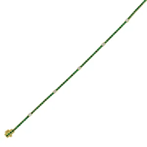 18k Yellow Gold 4 Prong Emerald Bracelet (78EM=1.96TW 6D=.60TW GH/VS)