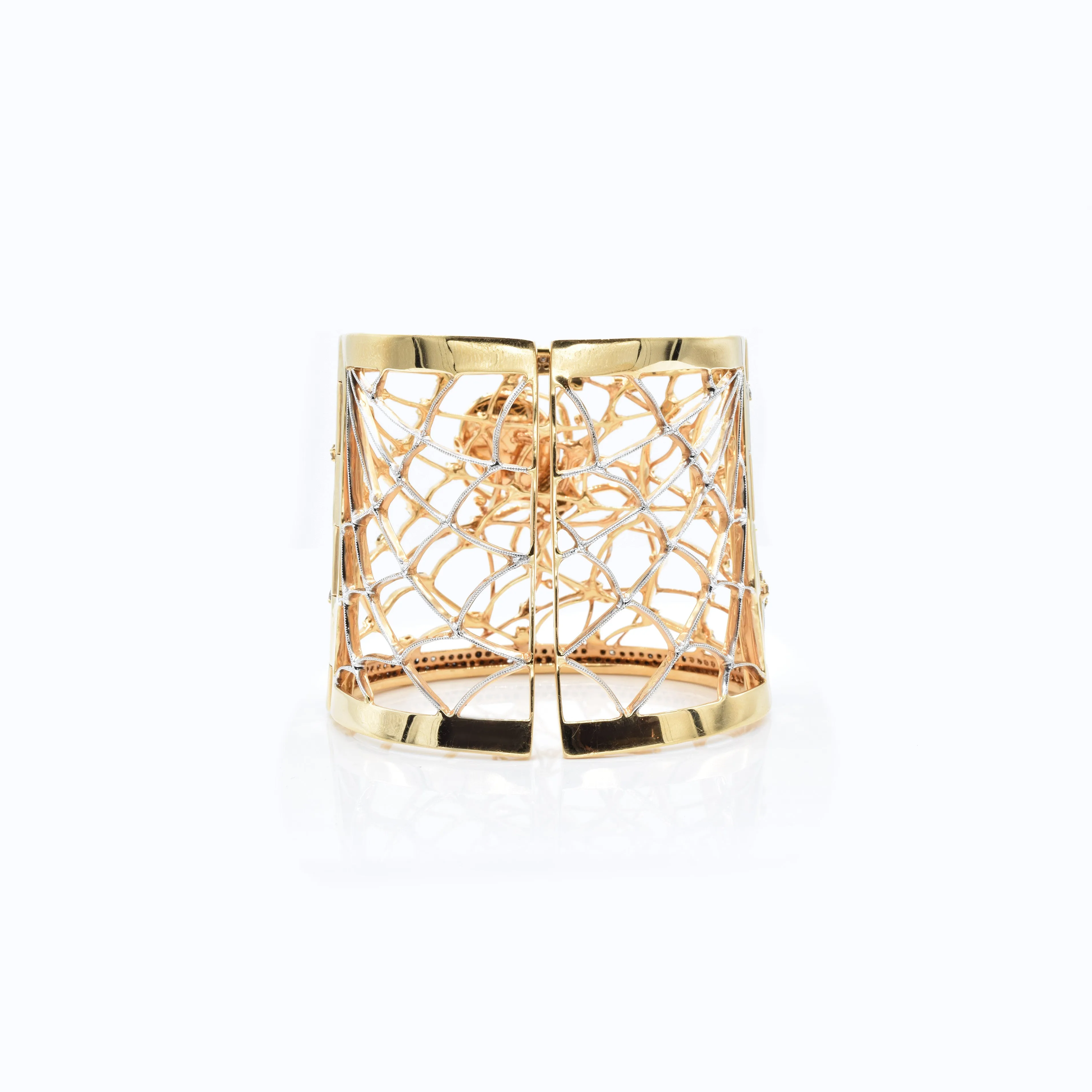 18kt Rose Gold Opal and Diamond 'Spider' Bangle