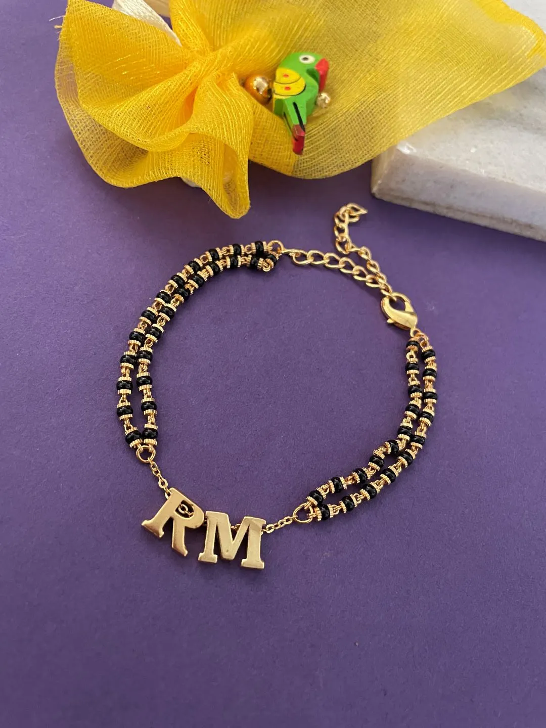 2 Name Initial Letter Mangalsutra Bracelet