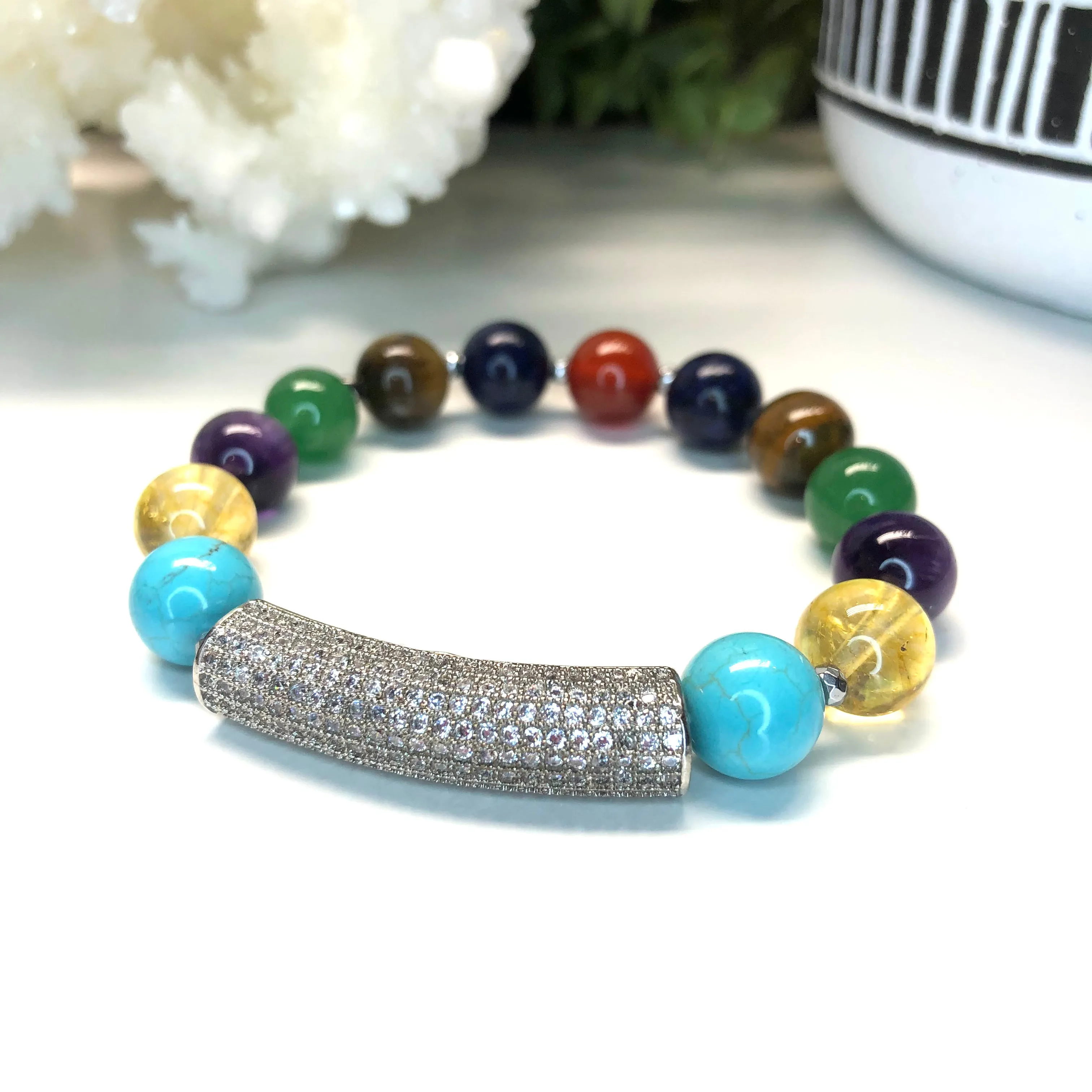 2 Piece Chakra Bracelet Set- Om