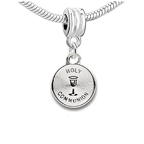 2 Sided Holy Communion Bead Compatible for Most European Snake Chain Bracelet