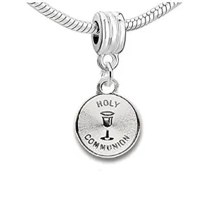 2 Sided Holy Communion Bead Compatible for Most European Snake Chain Bracelet