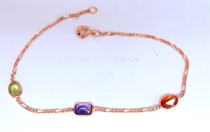 2.00ct peridot amethyst bracelet 14kt gold 12466
