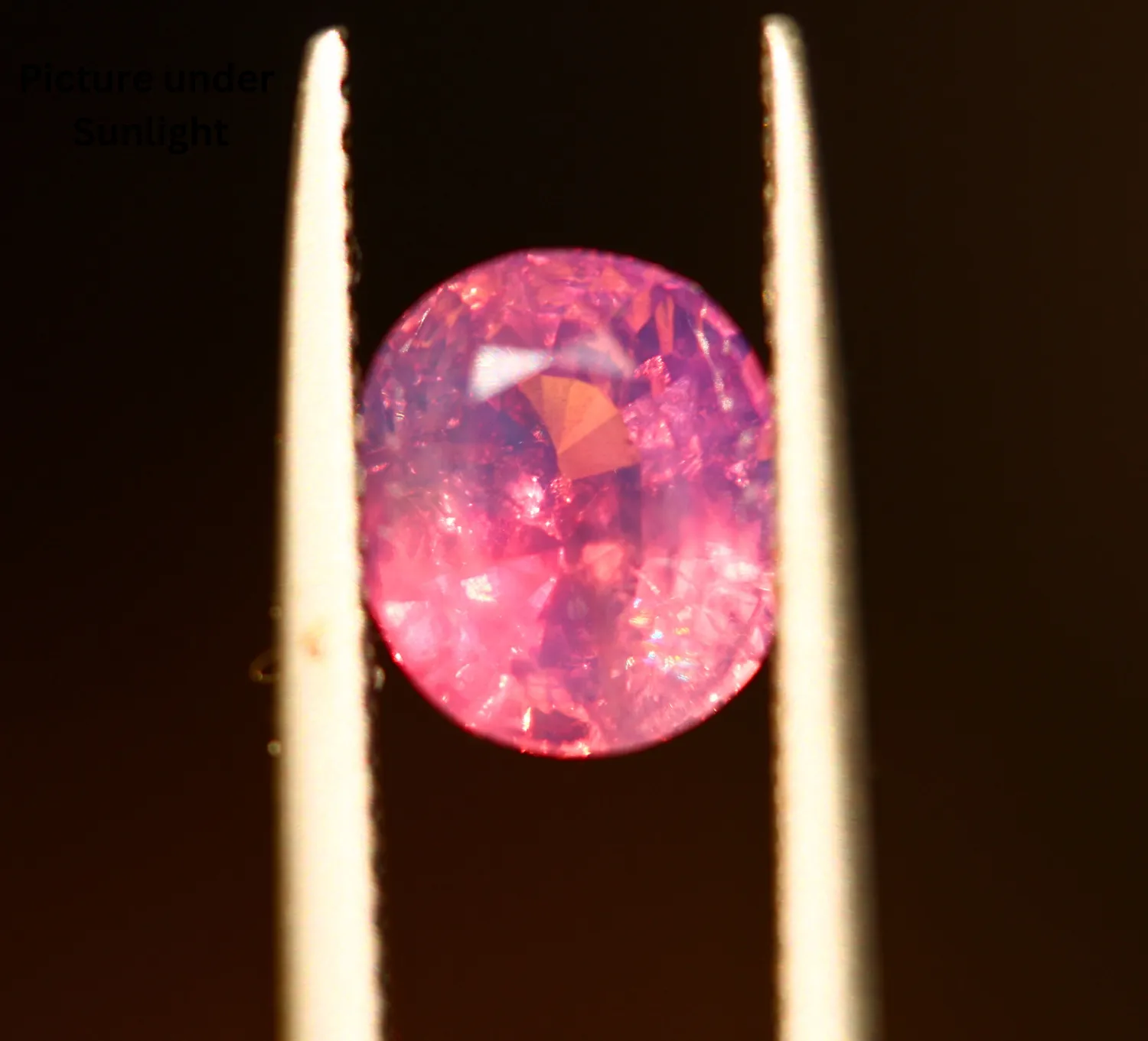 2.30 Carat Oval Natural Purplish Pink Kashmir Sapphire.