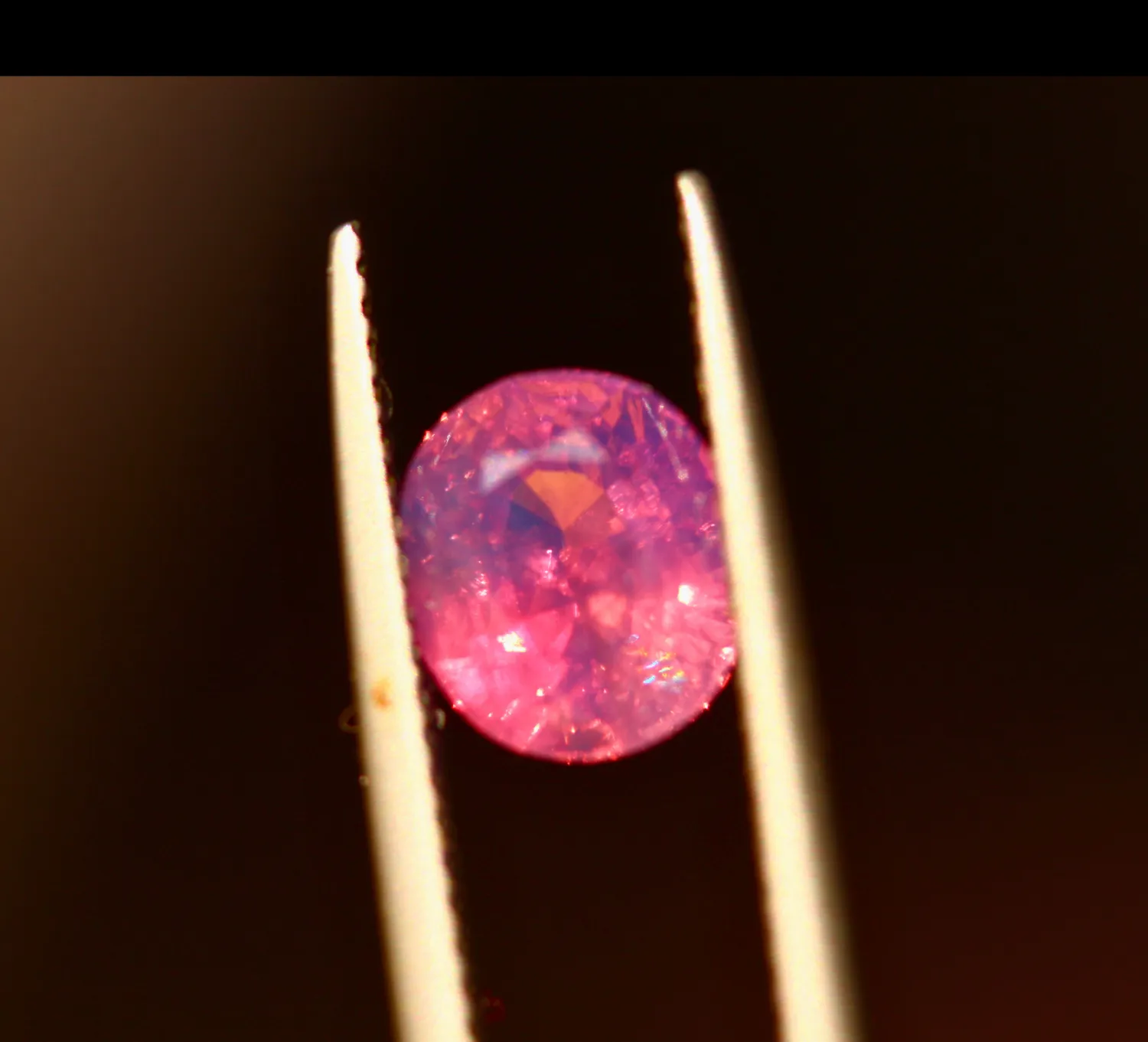 2.30 Carat Oval Natural Purplish Pink Kashmir Sapphire.