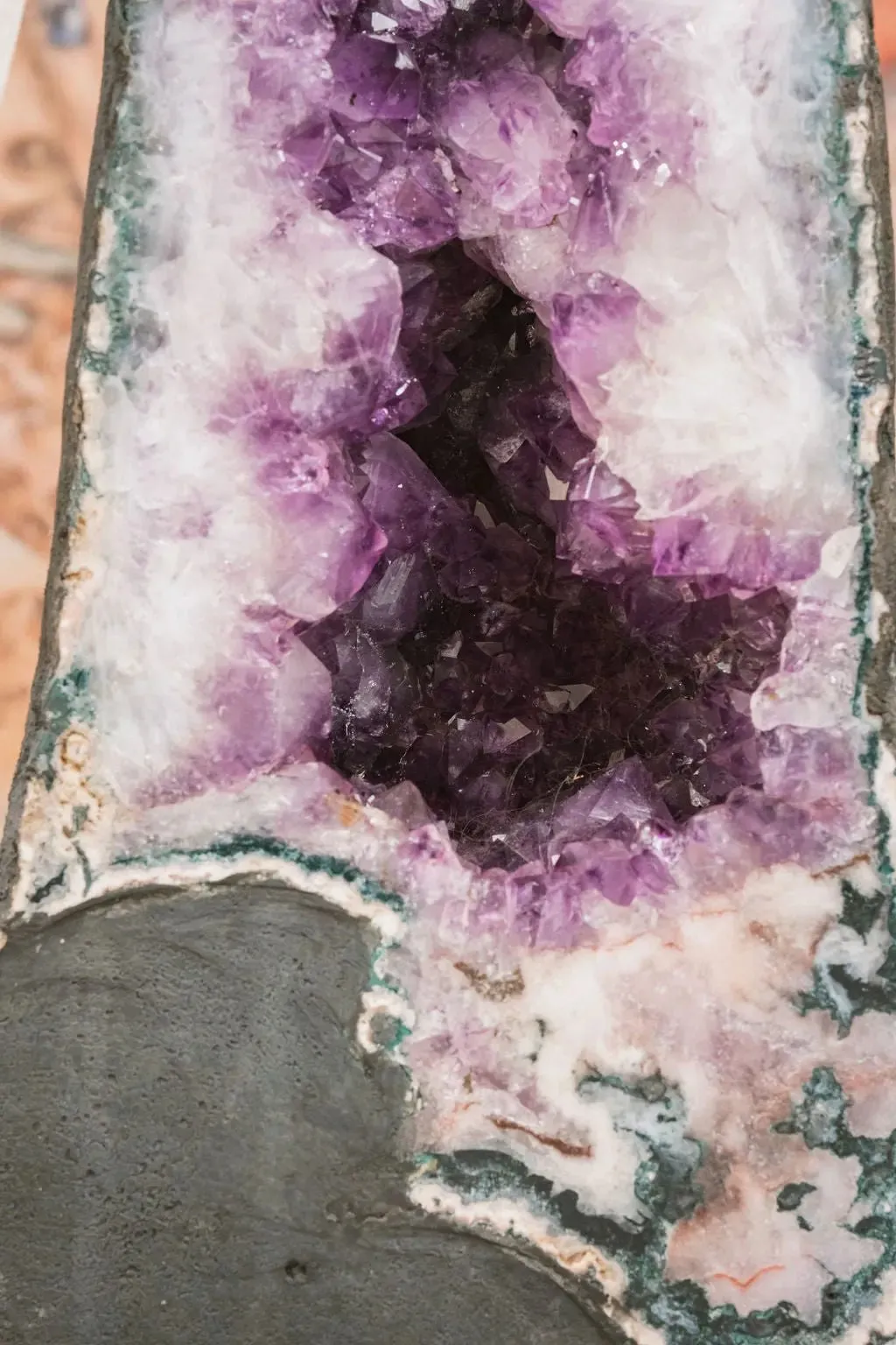 3 Ft Clear Quartz Crystal Parrot On Amethyst Cathedral