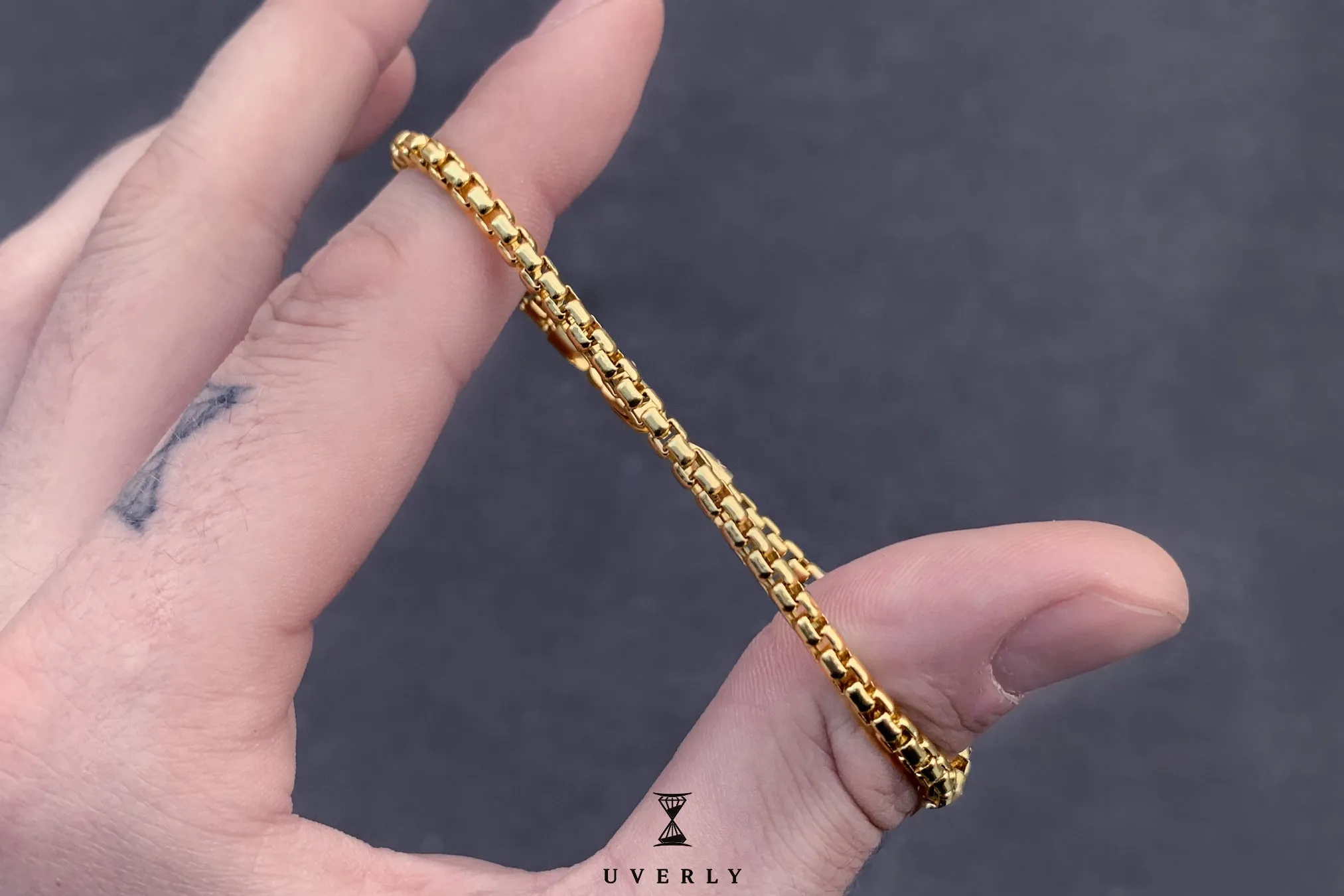 3.5mm Hollow Round Box Chain Bracelet