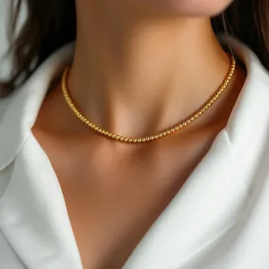 3MM | Anti-Tarnish Gold-Filled classic Ball Beaded Choker/Necklace