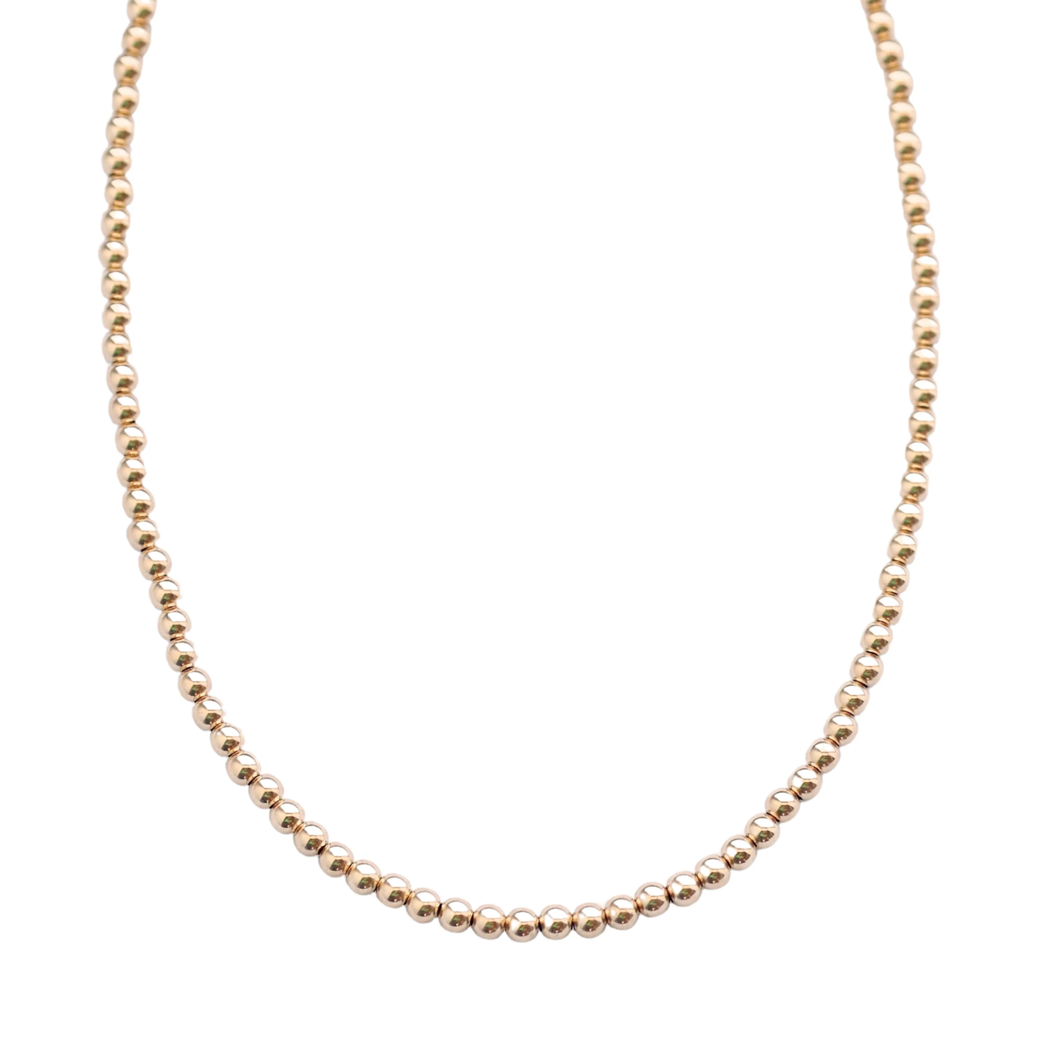 3MM | Anti-Tarnish Gold-Filled classic Ball Beaded Choker/Necklace