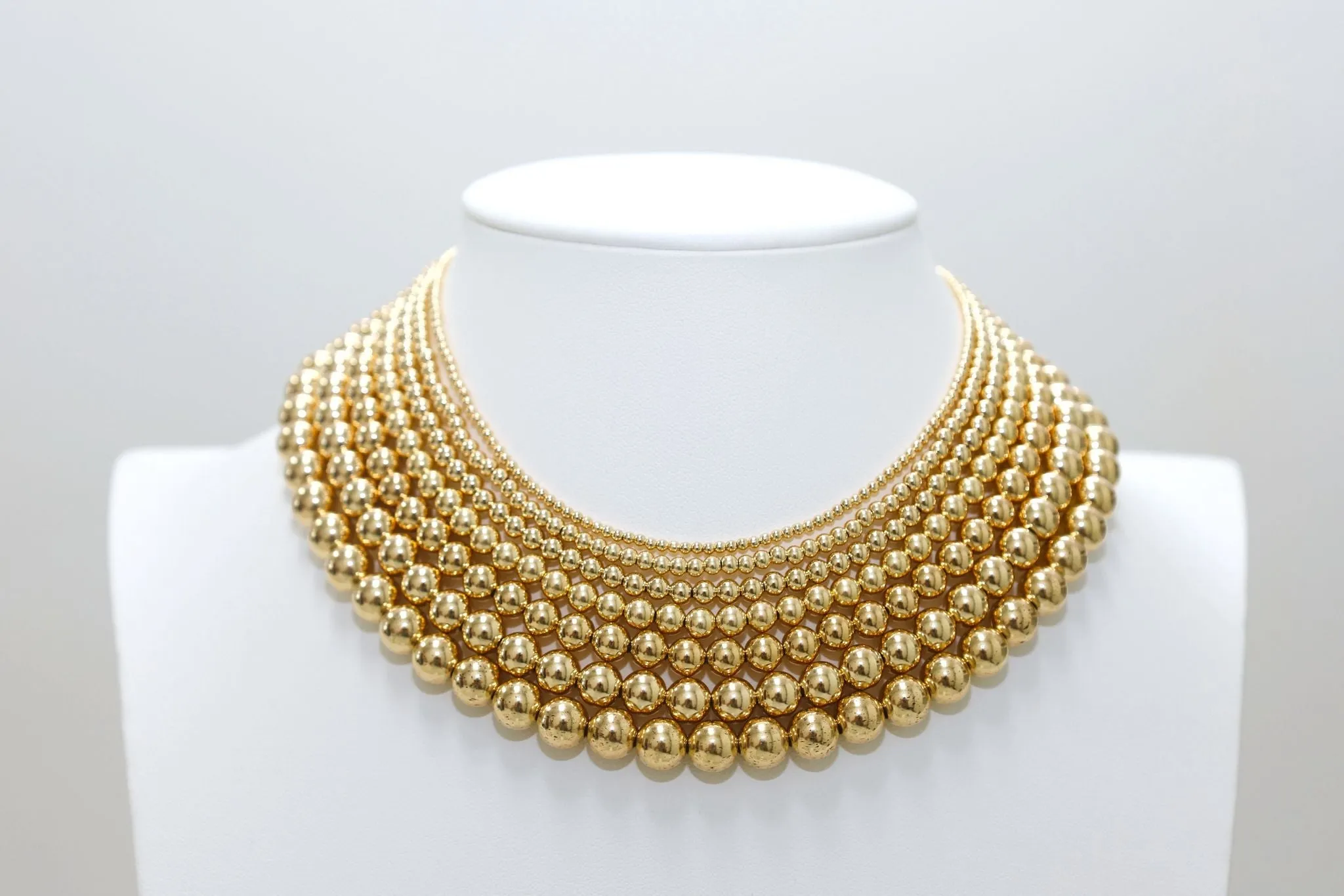 3MM | Anti-Tarnish Gold-Filled classic Ball Beaded Choker/Necklace