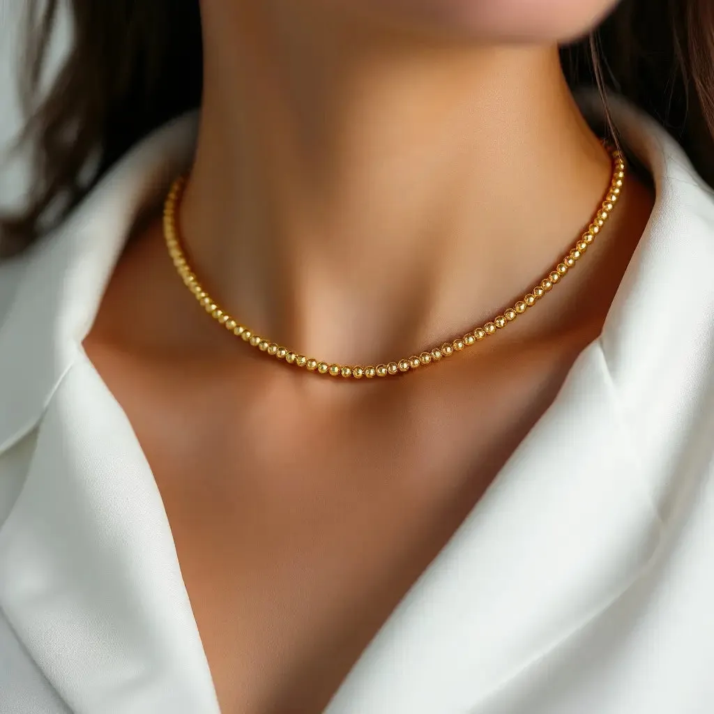 3MM | Anti-Tarnish Gold-Filled classic Ball Beaded Choker/Necklace