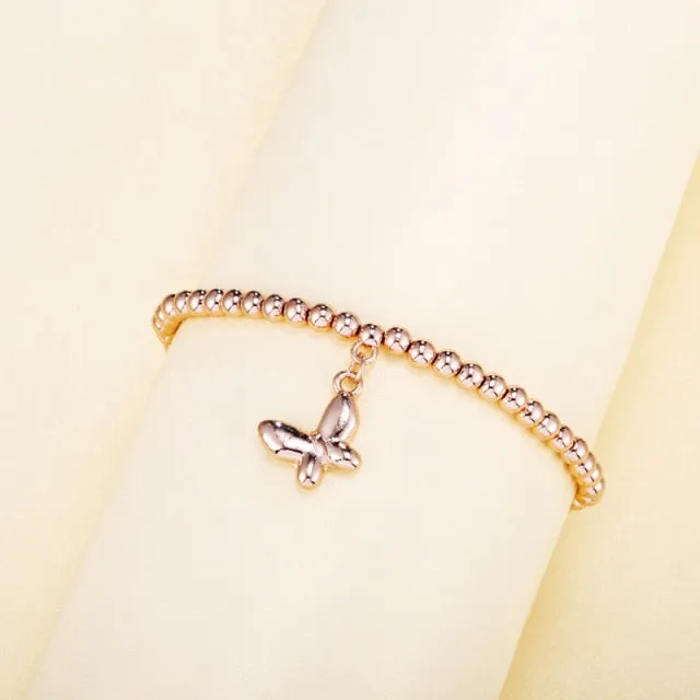3pcs/set Beads Bracelets Gold Silvery