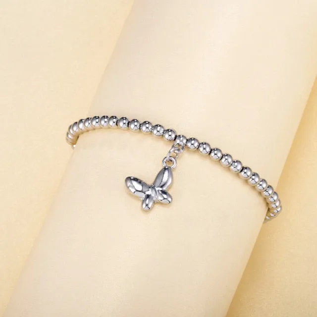 3pcs/set Beads Bracelets Gold Silvery