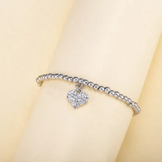 3pcs/set Beads Bracelets Gold Silvery