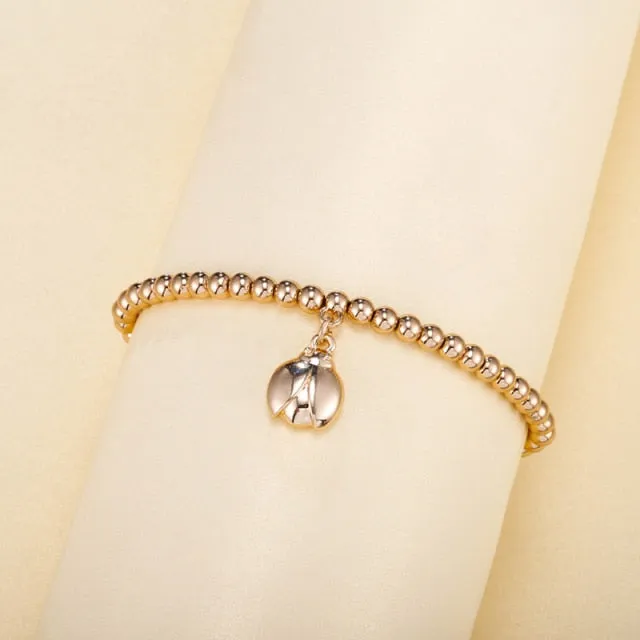 3pcs/set Beads Bracelets Gold Silvery