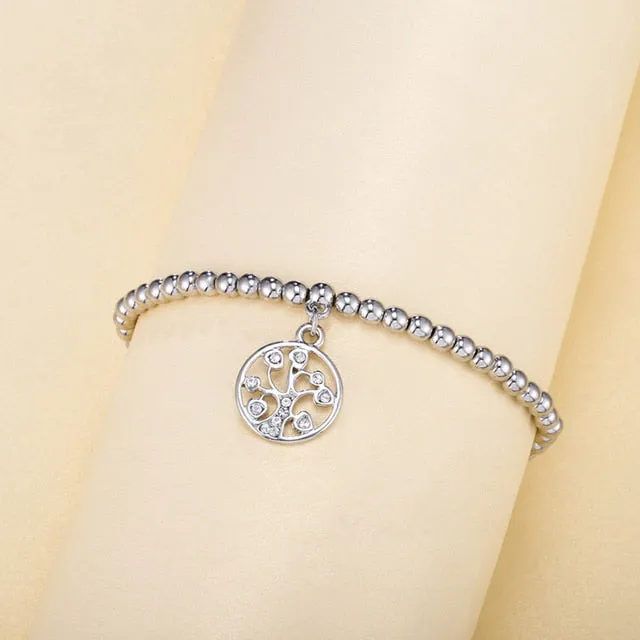 3pcs/set Beads Bracelets Gold Silvery