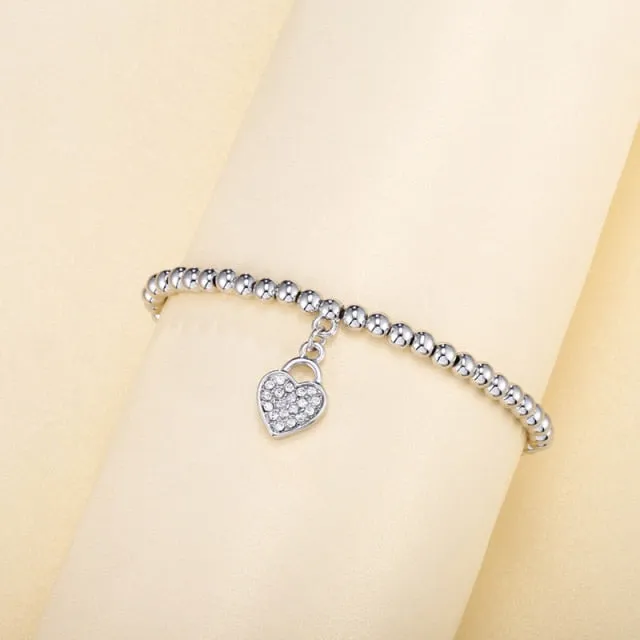 3pcs/set Beads Bracelets Gold Silvery