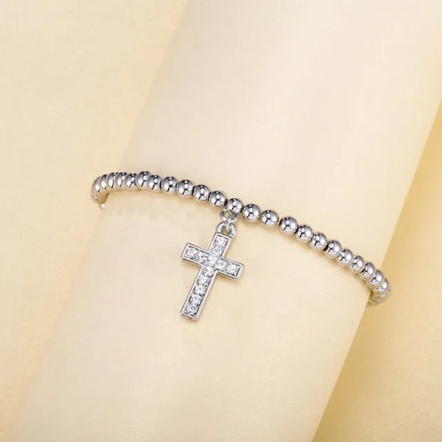 3pcs/set Beads Bracelets Gold Silvery