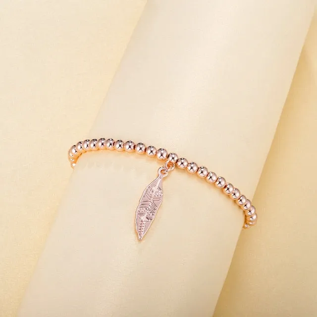 3pcs/set Beads Bracelets Gold Silvery