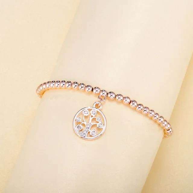3pcs/set Beads Bracelets Gold Silvery