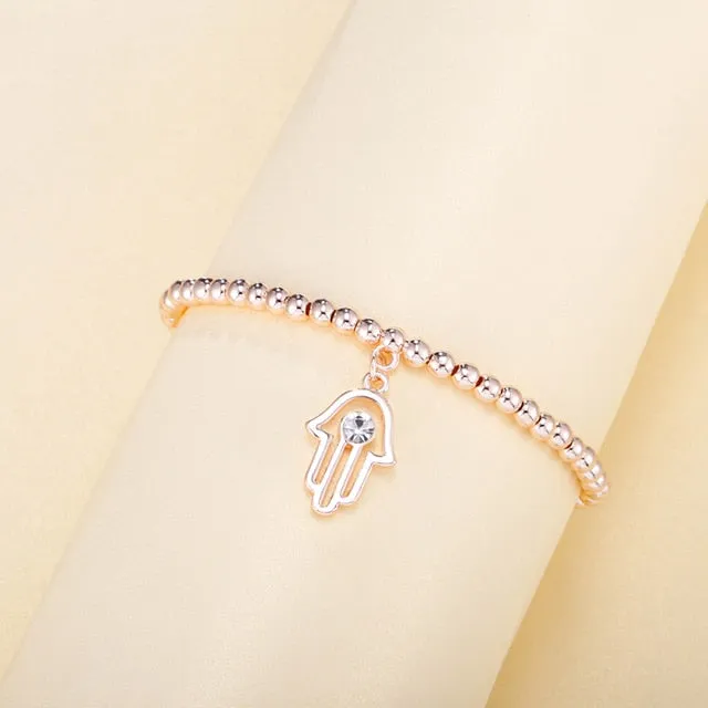 3pcs/set Beads Bracelets Gold Silvery